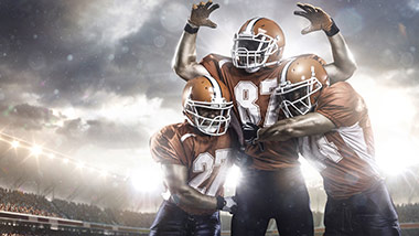 American football players celebrating